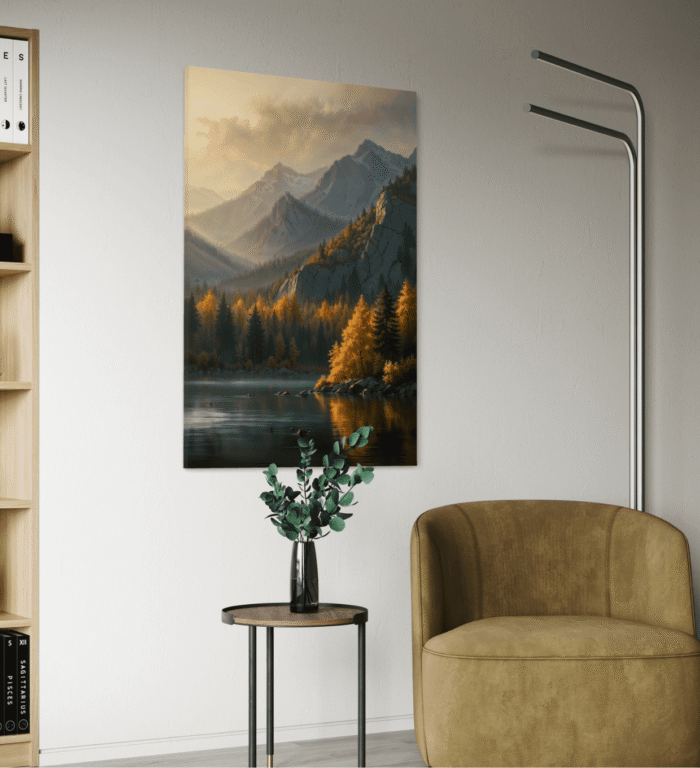 Høstmotiv på lerret – varme farger og natur