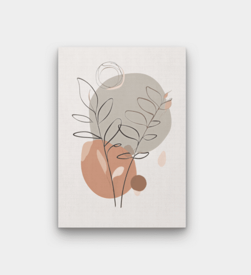 Minimalistisk blomster -Kunsttrykk blomsterlinjer og abstrakte former - minimalistisk lerretsbilde