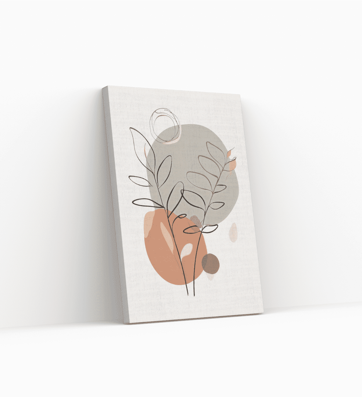 Minimalistisk blomster lerretsbilde blomsterlinjer