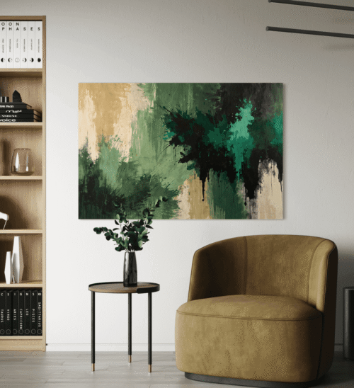 Naerbilde av farger abstrakt grønn kunst