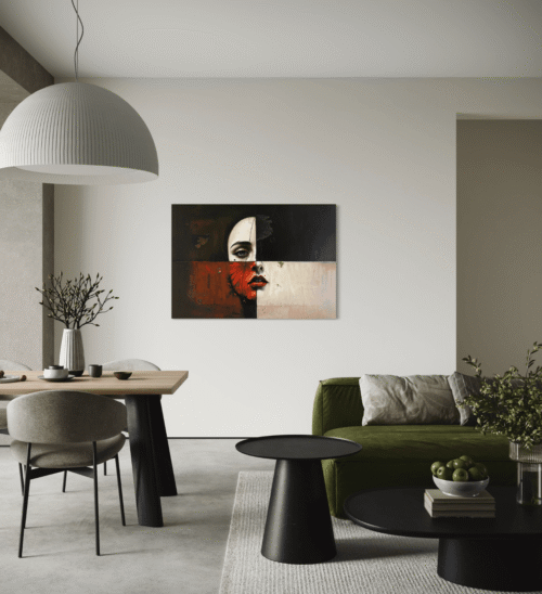 Unikt abstrakt kunst bilde på lerret