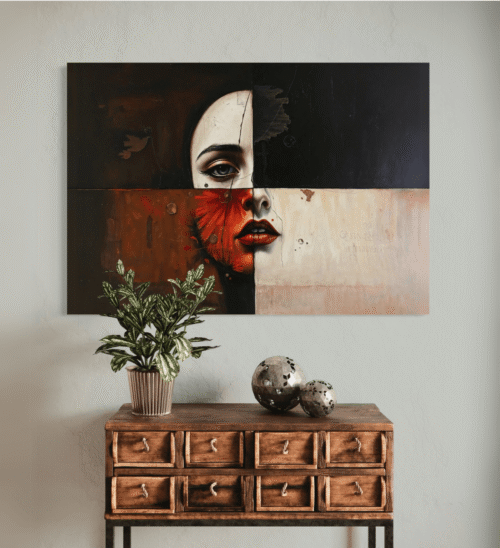 Storstilt abstrakt lerret med flytende former Abstrakte kunst bilder med moderne design