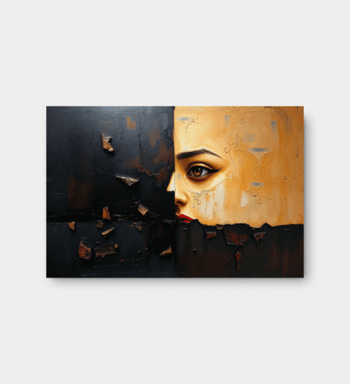Teksturert Ansikt Kunst på Lerret i Farger teksturert ansikt kunst på lerret i farger